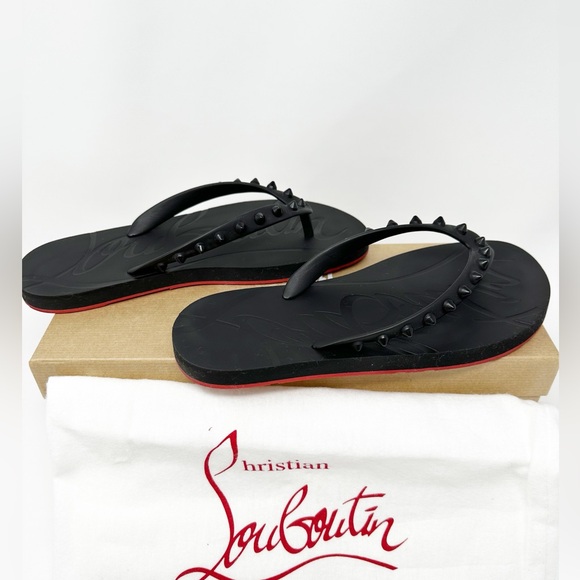 Christian Louboutin Shoes - Christian Louboutin Loubi Flip Spikes Donna Flats Thongs Sandals